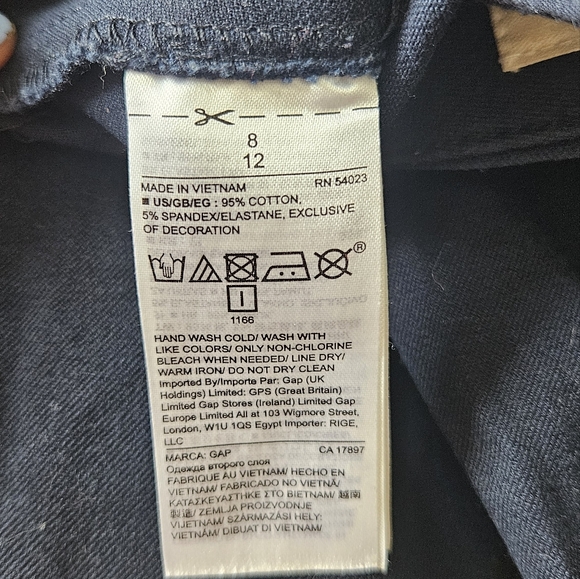 GAP Curvy Signature Skinny Ankle. Navy Flocked Dot Size 8 - Picture 6 of 6